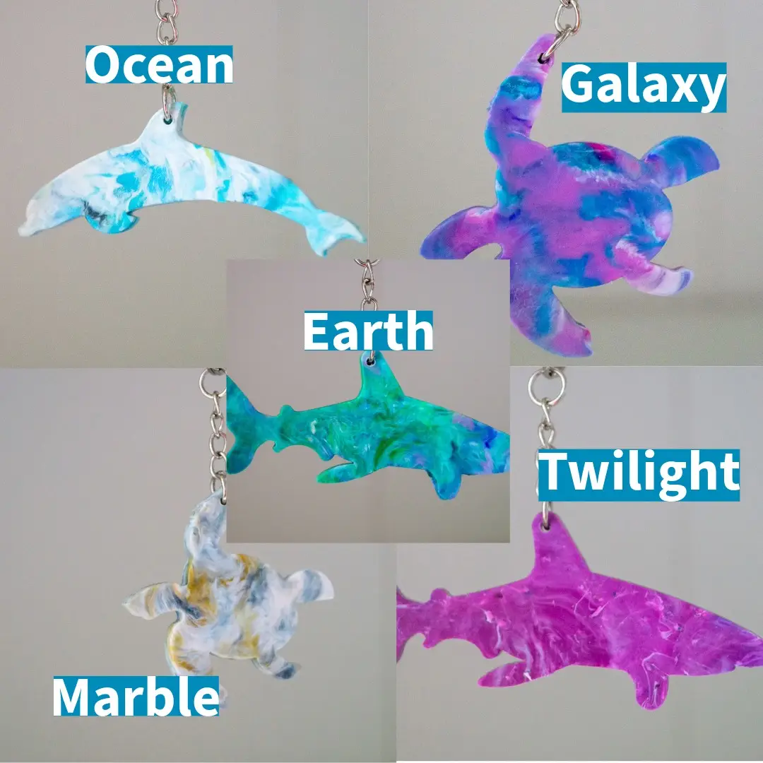 Upcycled Plastic Ocean Wildlife Keyring - Image 2